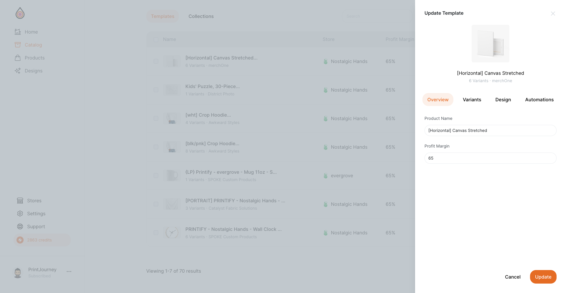 PrintJourney Templates Update